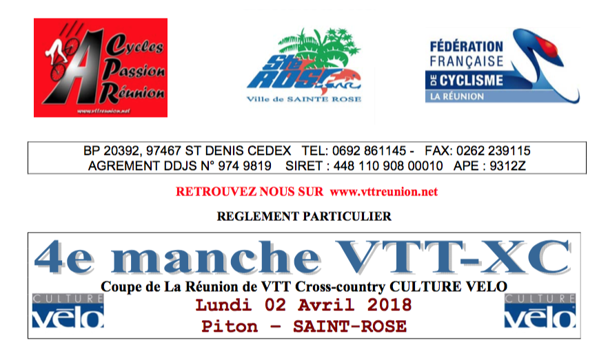 XC des Laves ACPR M4 Coupe de la Reunion VTT XC CULTURE VELO Inscriptions WebServices