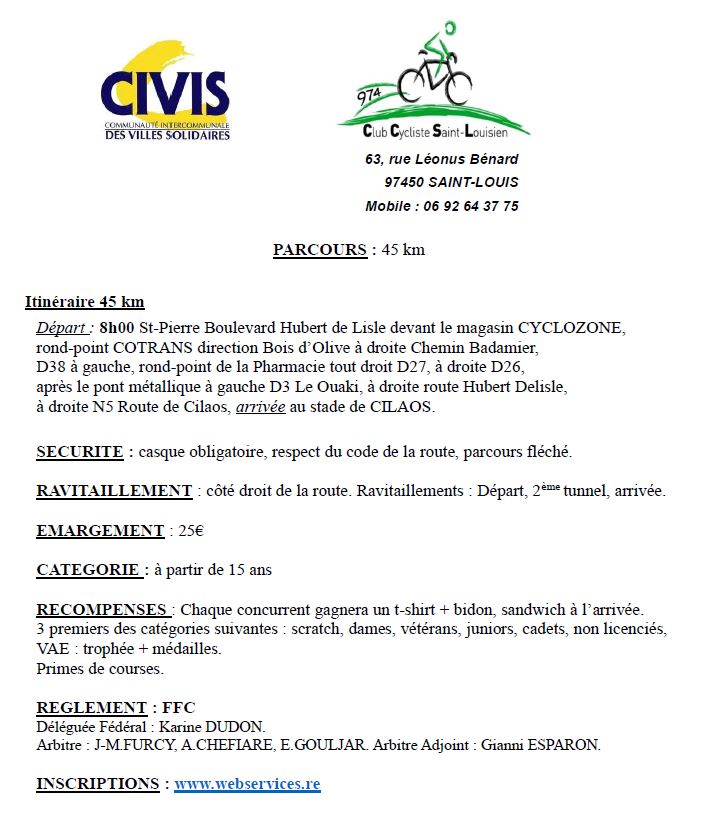 REGLEMENT CYCLO CIVIS CCSL 2023