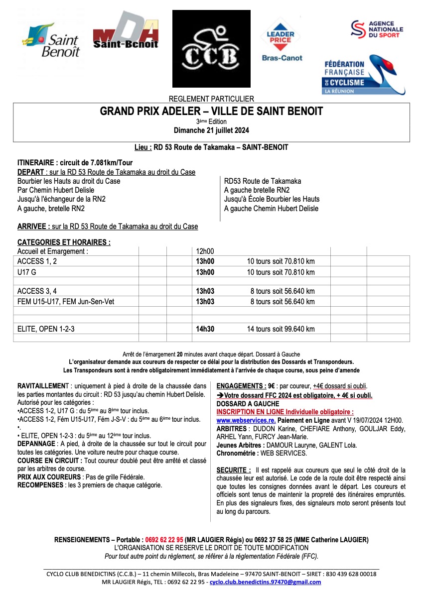 REGLEMENT GP ADELER CCB