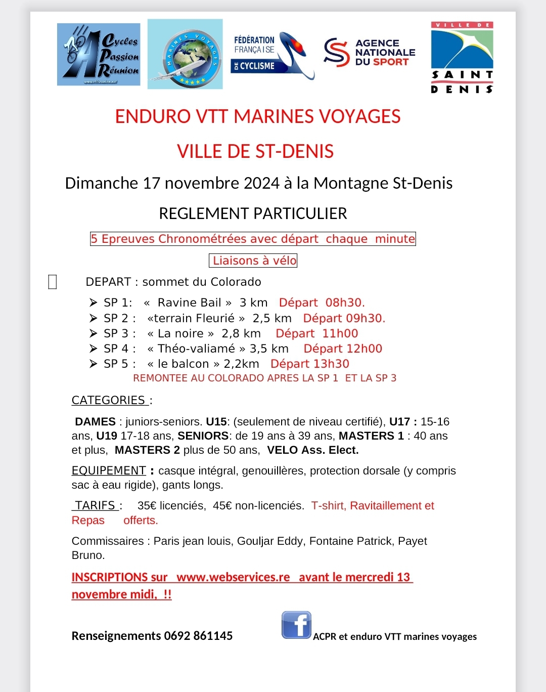 REGLEMENT ENDURO MARINES VOYAGES ACPR