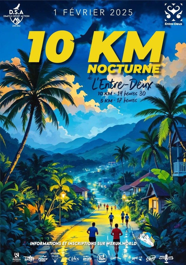 Affiche 10 km Nocturne Entre Deux 2025 720x1024