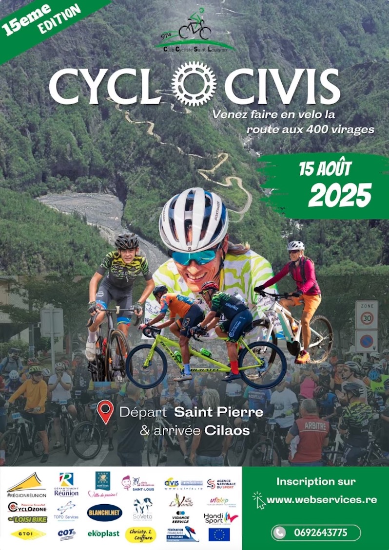 AFFICHE La Montee de Cilaos Cyclo Civis CCSL 2025 V2