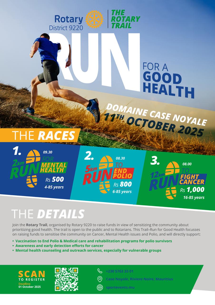 AFFICHE Rotary Trail Run for Good Health