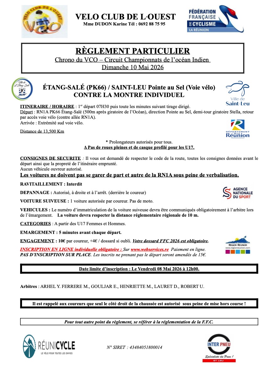 REGLEMENT Chrono du VCO